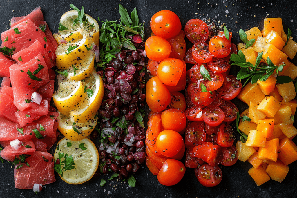 
Collage of the five recipes, showcasing their vibrant and appealing presentation