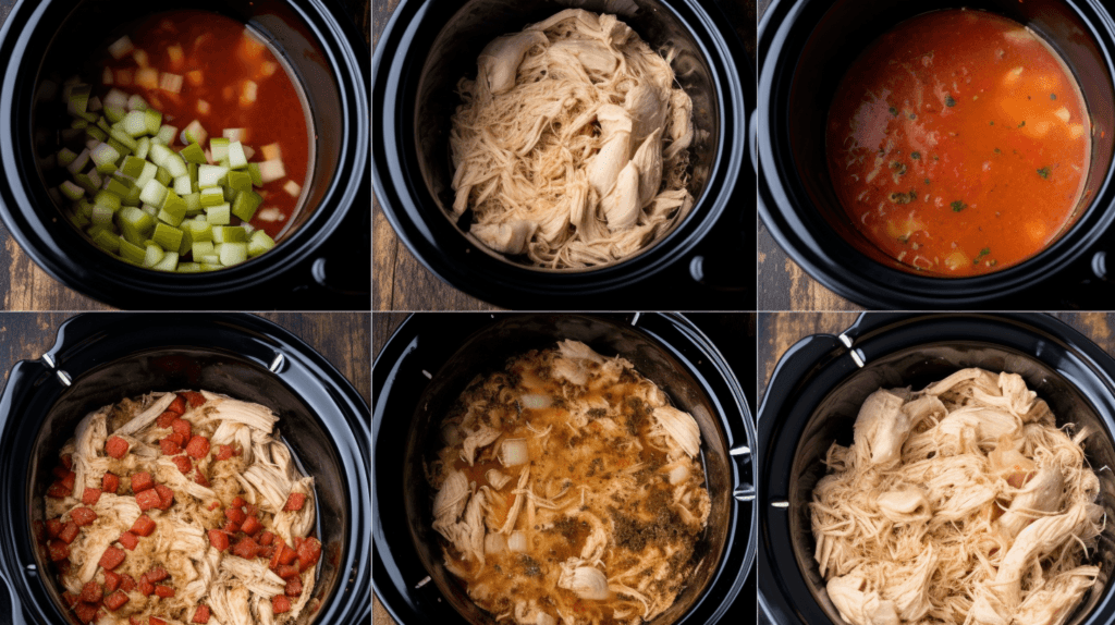 Step-by-step process of making Mississippi Chicken in a slow cooker