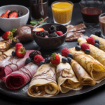 Assorted crepes with sweet and savory fillings