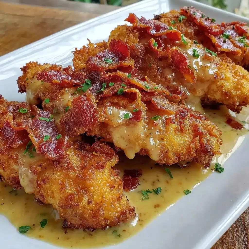 Plate of Bacon Brown Sugar Chicken Tenders garnished with herbs