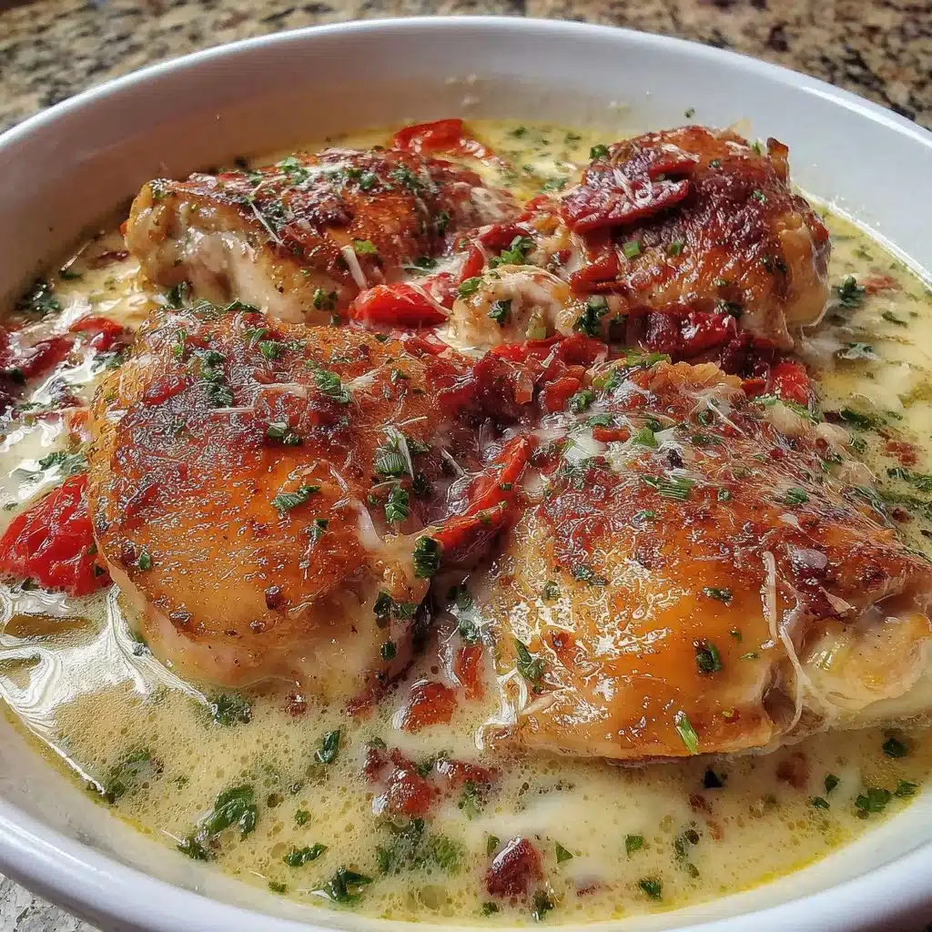 Delicious bowl of Sicilian Chicken Soup with fresh herbs and vegetables