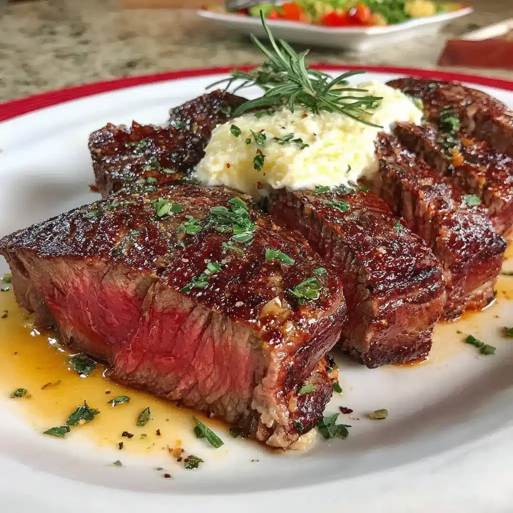 Perfectly juicy steaks cooked in an air fryer for a delicious meal.