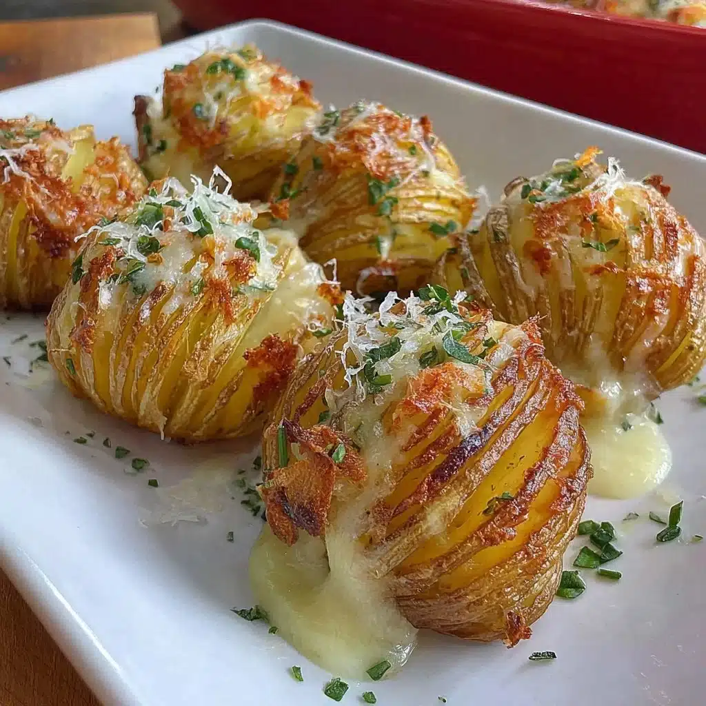 Crispy air fryer accordion potatoes served on a plate