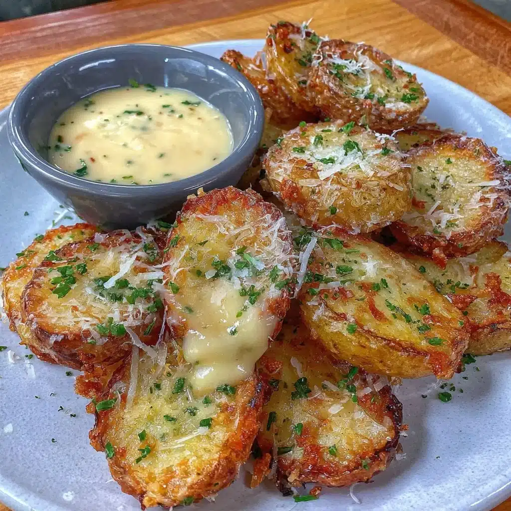 Crispy air fried potatoes served in a bowl with herbs and spices.