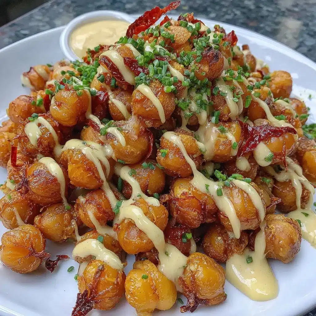 Crispy air fryer chickpeas served in a bowl with seasoning