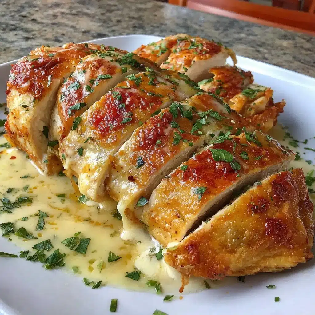 Juicy air fryer chicken breast served on a plate with herbs
