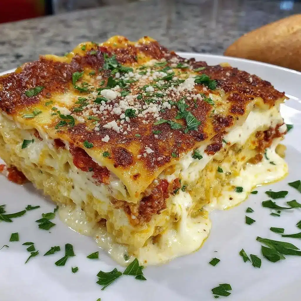 Delicious homemade lasagna with no boil noodles served on a plate
