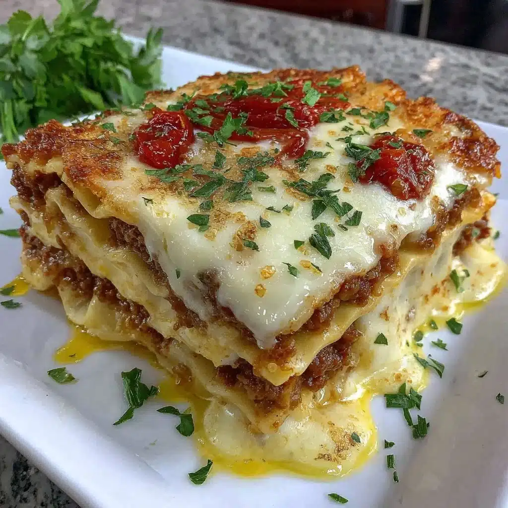 Delicious homemade lasagna with layers of pasta, cheese, and marinara sauce