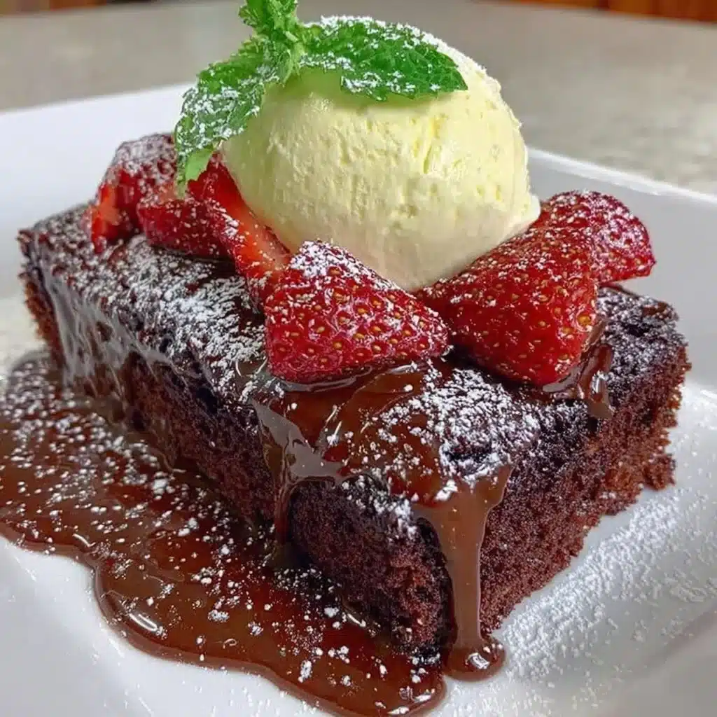 Moist chocolate sheet cake with whipped cream and ganache frosting