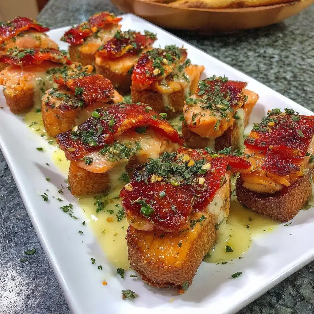 Delicious smoked paprika salmon bites on a serving platter
