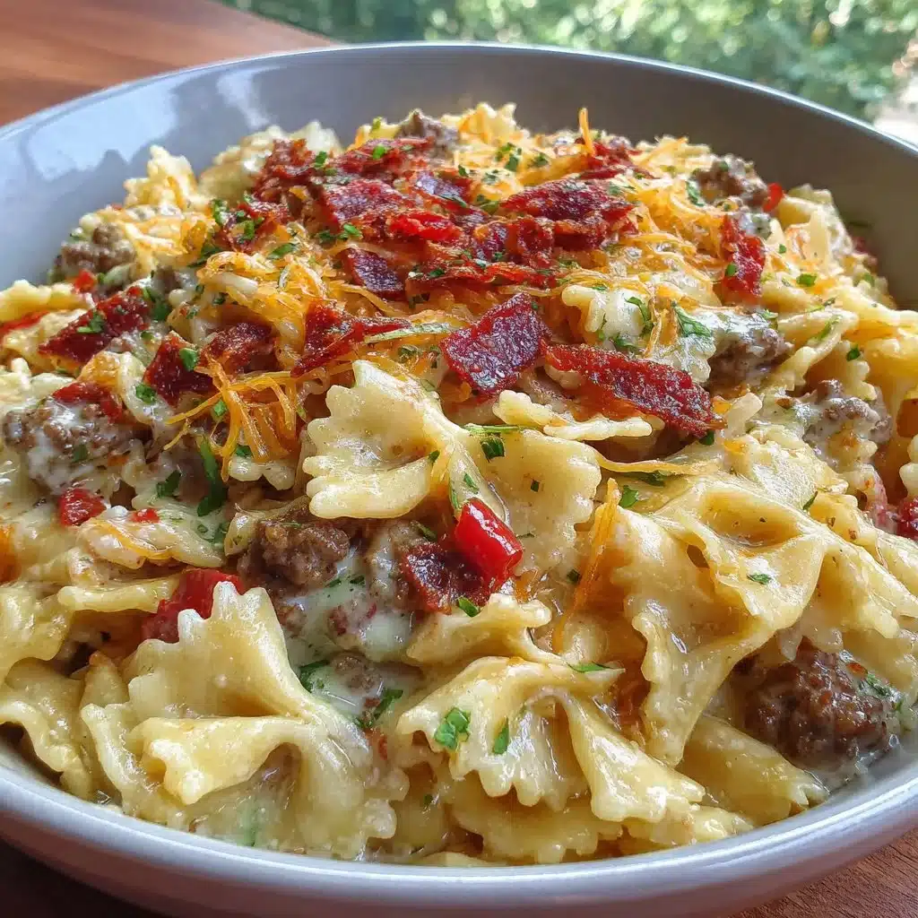 Delicious Taco Pasta dish with colorful ingredients and flavors