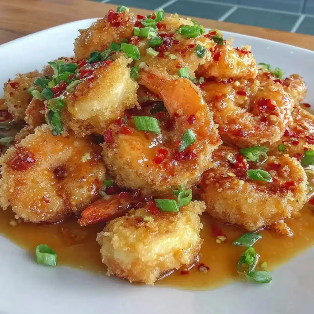 Delicious Air Fryer Bang Bang Shrimp served with a spicy sauce