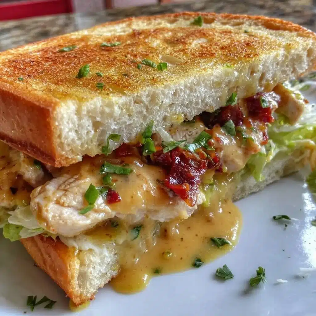 Creamy chicken cold sandwich with fresh ingredients and a side of chips