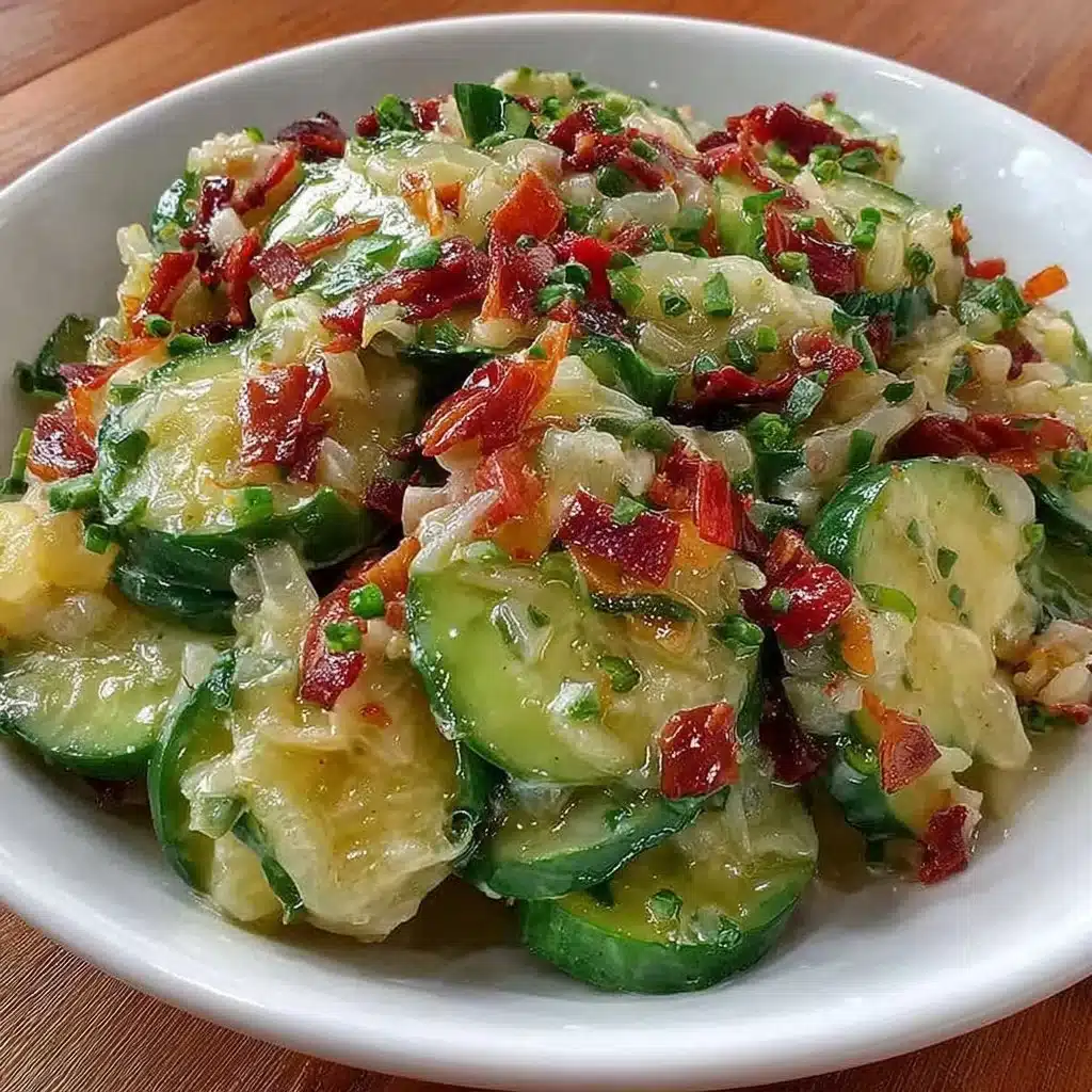 Easy Asian cucumber salad with fresh vegetables and dressing