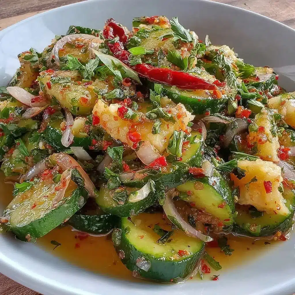 Delicious Korean Cucumber Salad served as a refreshing side dish