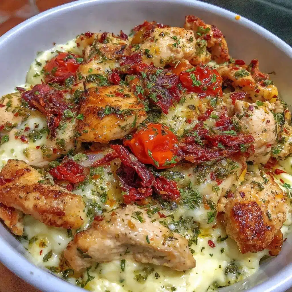 Mediterranean Chicken Bowl with fresh vegetables and grains