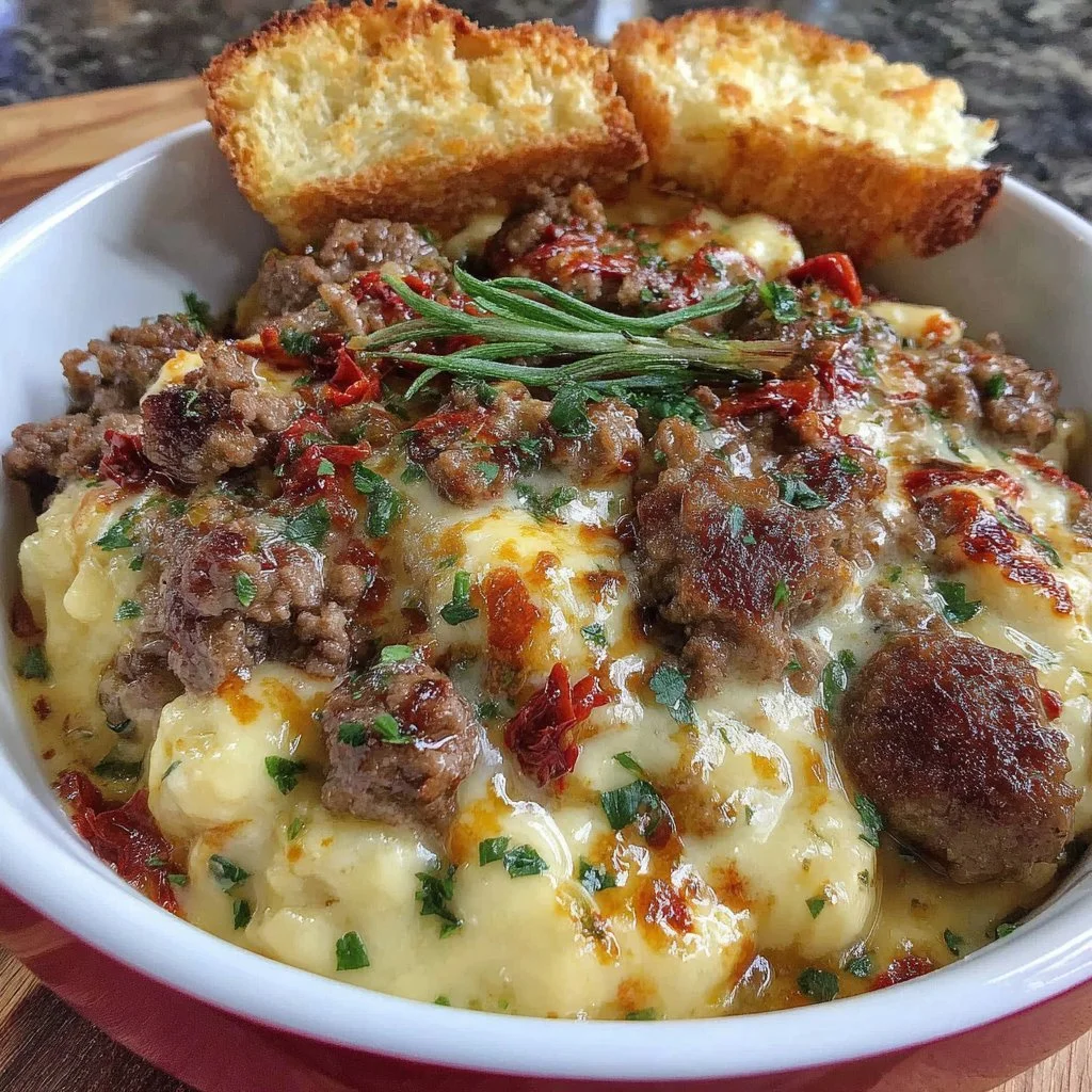 Viral Ground Beef Hot Honey Bowl garnished and ready to enjoy.