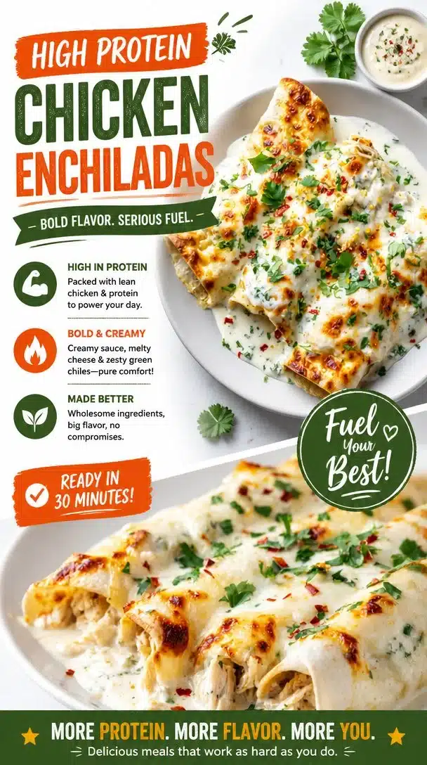 High Protein Chicken Enchiladas
