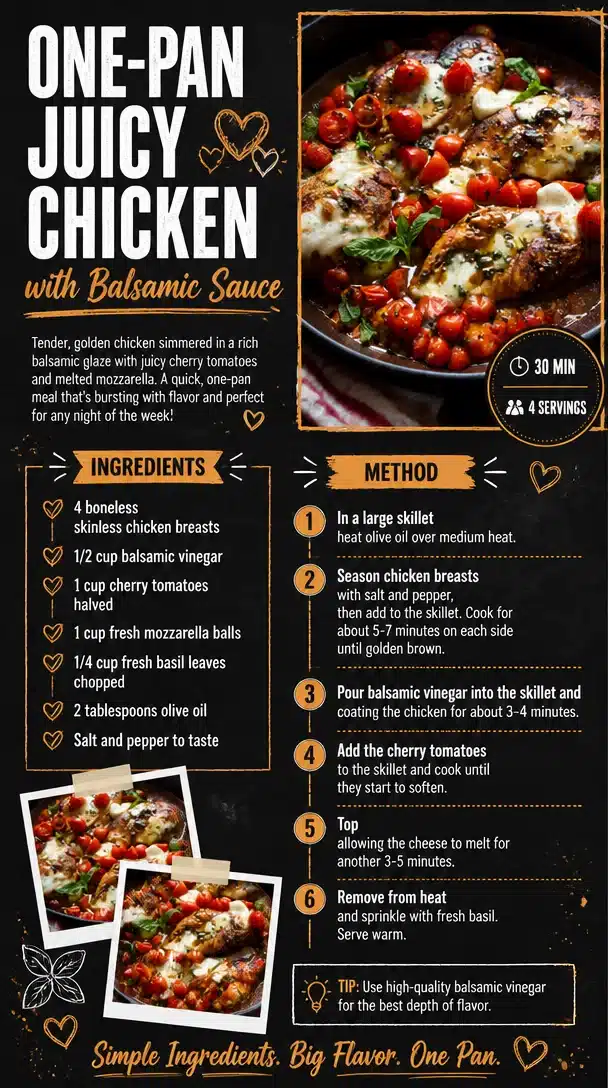 One-Pan Juicy Chicken with Balsamic Sauce