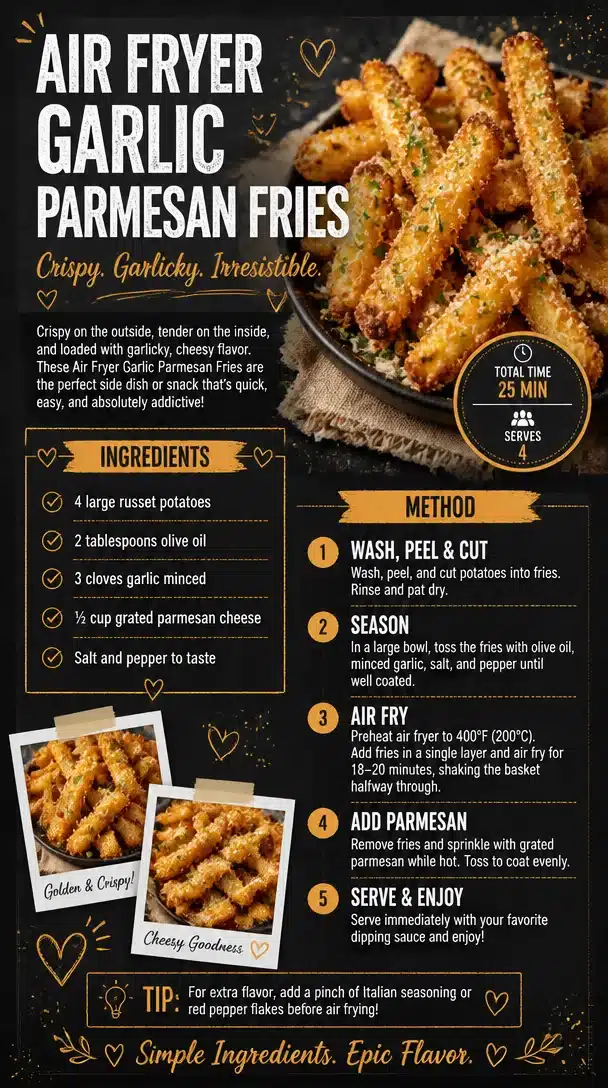 Air Fryer Garlic Parmesan Fries