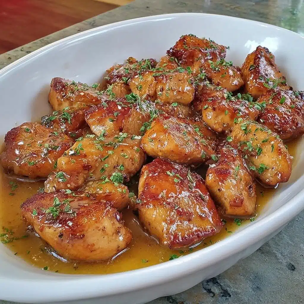 Bourbon Chicken dish garnished with green onions on a plate
