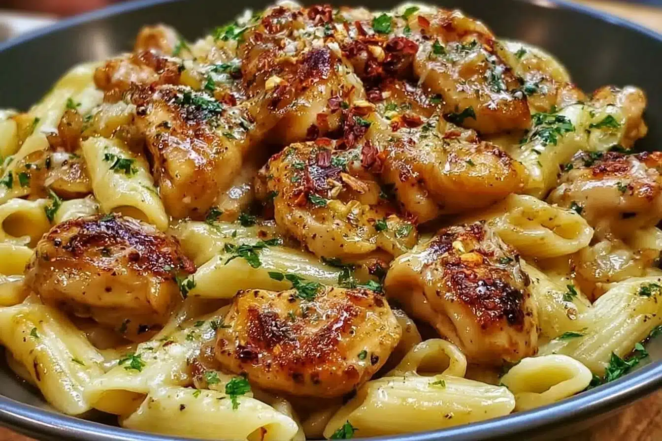 Sticky Smoky Garlic Butter Chicken Pasta