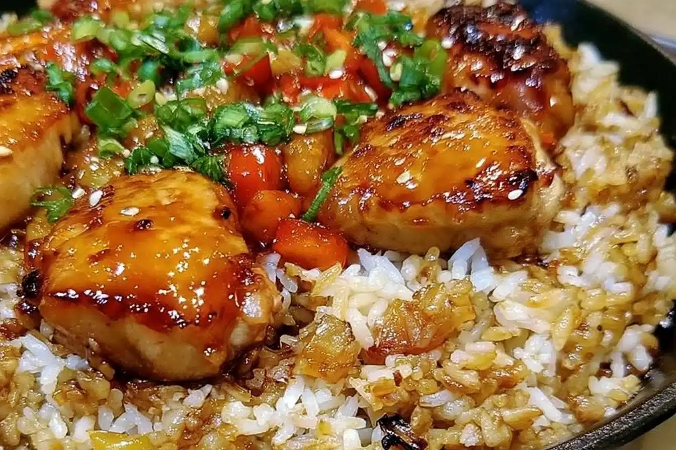 One Pan Bold Honey BBQ Chicken Rice