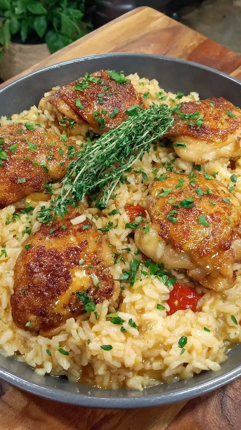 One Pan Honey BBQ Chicken Rice