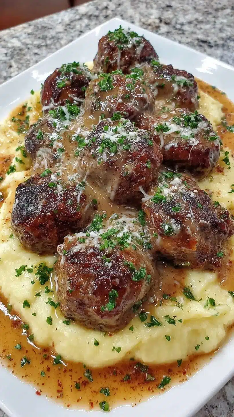 Slow Cooker Salisbury Steak Meatballs