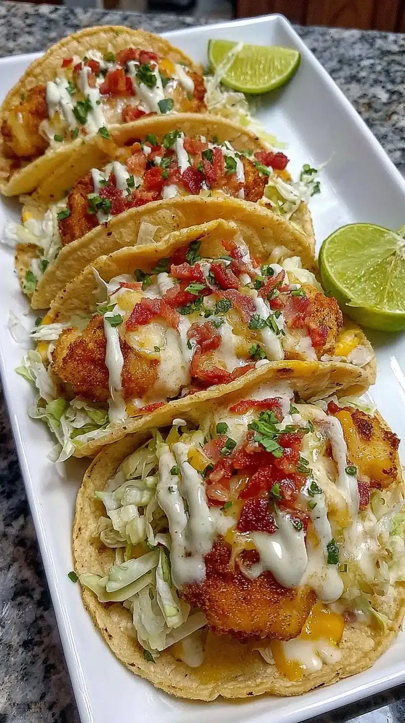 Baked Chicken Bacon Ranch Tacos
