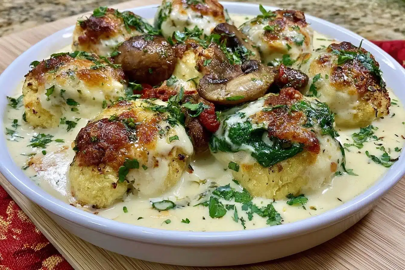 Chicken Spinach & Mushroom Low Carb Oven Dish