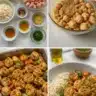 Delicious honey mustard chicken bowls topped with fresh vegetables and grains.