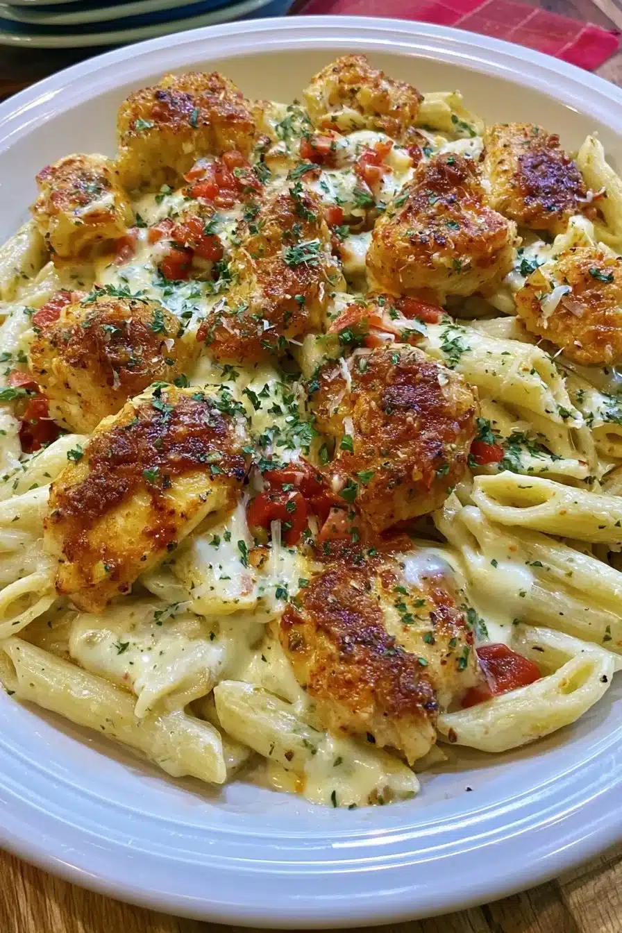 Delicious creamy Cajun chicken pasta served in a bowl