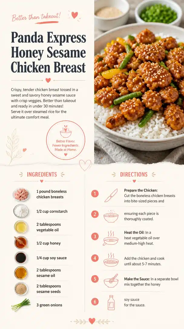 Panda Express Honey Sesame Chicken Breast dish with sesame seeds and sauce